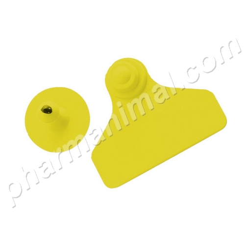 Boucles de marquage Ukalflex large+bouton nue jaune x20